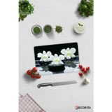 Cam Kesme Tahtası - Cam Kesme Tablası | Taş Üzeri 3'lü Orkide | 20cm x 30cm