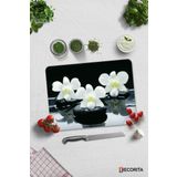 Cam Kesme Tahtası - Cam Kesme Tablası | Taş Üzeri 3'lü Orkide | 30cm x 40cm