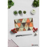 Cam Kesme Tahtası - Cam Kesme Tablası | Toprak Tonları Mandala Desen | 20cm x 30cm