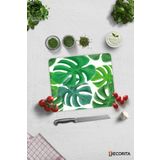 Cam Kesme Tahtası - Cam Kesme Tablası | Tropik Yapraklar | 29cm x 34cm