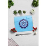 Cam Kesme Tahtası - Cam Kesme Tablası | Turkuaz Nazar Boncuğu | 29cm x 34cm