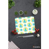 Cam Kesme Tahtası - Cam Kesme Tablası | Yelken Desenli | 29cm x 34cm