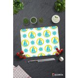 Cam Kesme Tahtası - Cam Kesme Tablası | Yelken Desenli | 30cm x 40cm