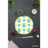 Cam Kesme Tahtası - Cam Kesme Tablası | Yelken Desenli | Çap32cm