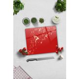 Cam Kesme Tahtası - Cam Kesme Tablası | Yeni Yıl Kırmızı | 29cm x 34cm