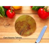Cam Kesme Tahtası* Mutfak Tahtası 32 cm Ahşap Görünümlü
