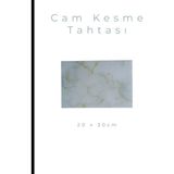 Cam Kesme Tahtası* Mutfak Tahtası Kare 20X30CM Mermer Beyaz Altın Görünümlü - 20 x 30 cm