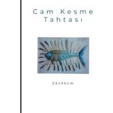 Cam Kesme Tahtası* Mutfak Tahtası Kare 25X35CM Balik Görünümlü - 25 x 35cm
