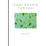 Cam Kesme Tahtası* Mutfak Tahtası Kare 25X35CM Kiwi Görünümlü - 25 x 35cm