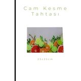 Cam Kesme Tahtası* Mutfak Tahtası Kare 25X35CM Limon Portakal Görünümlü - 25 x 35cm