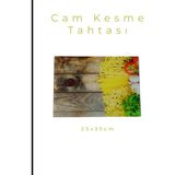 Cam Kesme Tahtası* Mutfak Tahtası Kare 25X35CM Makarna Görünümlü - 25 x 35cm