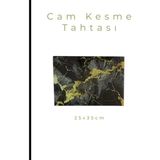 Cam Kesme Tahtası* Mutfak Tahtası Kare 25X35CM Mermer Siyah Altın Görünümlü - 25 x 35cm