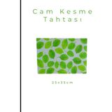 Cam Kesme Tahtası* Mutfak Tahtası Kare 25X35CM Reyhan Görünümlü - 25 x 35cm