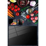 Cam Kesme Tahtası ve Sunum Tablası Kırılmaz Çizilmez Kaymaz 35CM x 25CM - 0 - Siyah