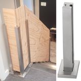 Cam Korkuluk Direği, Ağır Hizmet Merdiven Cam Korkuluk Korkuluk Direk Seti, 10/12mm Ahşap/Plastik/Cam Paneller için Kare Direk, Gümüş Güverte Küpeşte, 45 "Yükseklik, Dayanıklı ve Şık