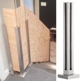 Cam Korkuluk Direği, Ağır Hizmet Merdiven Camı Korkuluk Direği - 10/12 mm Ahşap/Plastik/Cam Paneller için Kare Korkuluk, Gümüş Güverte Küpeşte Kiti (Köşe Direği, 27,6 inç Y)