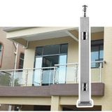 Cam Korkuluk Direği, Balkon ve Çatı için Dış Mekan Cam Korkuluk Korkuluk Kelepçesi Direği, 85 cm Uzun Zemine Monte Eskrim Paneli Sütun Vidalı - Derin Kahve Rengi, Merdiven ve Dış Mekan Kullanımı için