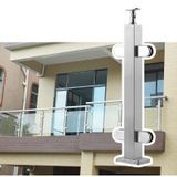 Cam Korkuluk Direği, Balkon ve Çatı için Sığ Gri Açık Cam Korkuluk Kelepçesi Direği, 22-61 İnç Yükseklik, Vidalı Zemin Montajı, Şık Merdiven Eskrim Paneli Sütunu