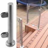Cam Korkuluk Direği, Dış Mekan Cam Korkuluk Korkuluk Direği - 20"-59" Ayarlanabilir Cam Havuz Çit Direği Bahçe, Koridor, Çatı katı, Merdiven, Garaj için Komple Kit (Derin Kahve, 50 cm)