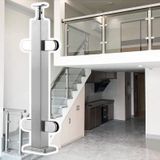 Cam Korkuluk Direği, Gümüş Cam Korkuluk Direği - Balkon, Havuz Çiti, Bahçe, Çatı Katı, Merdiven, Garaj için Kare Tıkaç Korkuluk Kelepçesi - Sığ Gri, 145 cm/57,1 inç
