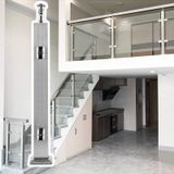Cam Korkuluk Direği, Gümüş Cam Korkuluk Direği, Duş, Havuz Çiti, Bahçe, Çatı Katı, Merdiven ve Garaj için Kare Tıkaç Korkuluk Kelepçesi - 85 cm/33,5 inç Derin Kahve Rengi