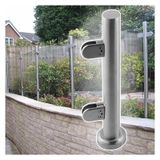Cam Korkuluk Direği, Gümüş Güverte Korkuluk Direk Sistemi, 10-12 mm Cam için, Tabanlı Sağlam Zemin Tutucu, Çatı Katı, Balkon, Merdiven Orta, Uç ve Köşe Eskrim için İdeal - Derin Kahve, Boyut: 130