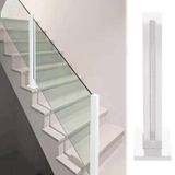Cam Korkuluk Direği, Kapalı Merdivenler için Beyaz Modern Cam Korkuluk Direği, Paslanmaz Çelik Korkuluk Sütun, Özel Yükseklik 85CM/33 inç, Villalar, Çatı Katları, Oteller, Dayanıklı Metal Korkuluk