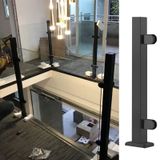 Cam Korkuluk Direği, Kauçuk Ekli Cam Korkuluk Korkuluk Direği Seti, Merdiven, Balkon, Güverte için 90 cm Uç Direği - Cam, Plastik veya Ahşap Paneller için Mükemmel
