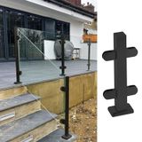 Cam Korkuluk Direği, Paslanmaz Çelik Kare Korkuluk Direkleri - 90 cm ve 140 cm Yükseklik, Güverte, Merdiven, Balkon Cam Korkulukları için İdeal - Cam, Plastik, Ahşap, Akrilik için Dayanıklı - Sığ Gri