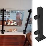 Cam Korkuluk Direği, Zemin Ayaklı Kare Cam Korkuluk Korkuluk Direği - Derin Kahve 60 cm Cam/Plastik/Ahşap/Akrilik Çit Panelleri için, Balkon ve Merdiven Korkulukları için İdeal