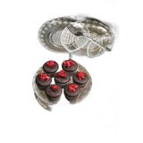 Cam Kristal Model Tabak Kahvaltılık Çerez 14 cm Tatlı Tabağı 6'lı