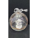 Cam Küre İçinde Beyaz Melek Biblo, Şeffaf Asmalı Dekorasyon, 9cm, 1 Adet