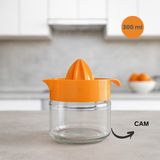 Cam Limon Sıkacağı, Narenciye Sıkacağı, Portakal Sıkacağı Cam Narenciye Sıkacağı 300ML - Turuncu