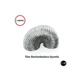 Cam Menfezcim 2 Metre Aspiratör Davlumbaz Havalandırma Borusu Tüm Davlumbazlara Uyumlu Q 127 Mm