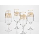 Cam Meşrubat Bardağı-Kokteyl ve Bira Kadeh Seti, Altın Desenli 2'li 380 Ml- Gold Dekor (Kokteyl/ - Çok Renkli