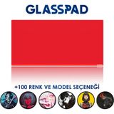 Cam Mouse Pad - Kırmızı - Premium Temperli Cam - 80X40 cm [l]