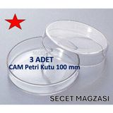 Cam Petri Kabı 100 x 20 Mm, Cam Petri Kabı 100MM ( 3 Adet/pk )