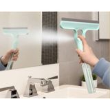 Cam Silme Aparatı, Pencere ve Ayna Temizleme Süngerli Çek Çekli, Mint Yeşili Renk, Banyo ve Ev Kullanımı için Silikon Başlıklı Temizlik Aleti