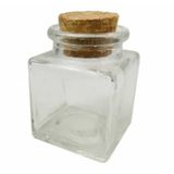 Cam Şişe Kavanoz Mantar Tıpalı Kare 50 Ml 20 Adet