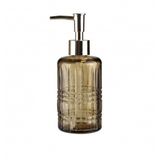 Cam Sıvı Sabunluk''Yıldız Desenli Kahverengi 300Ml 6''8X17''6Cm