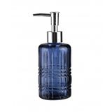 Cam Sıvı Sabunluk''Yıldız Desenli Mavi 300Ml 6''8X17''6Cm