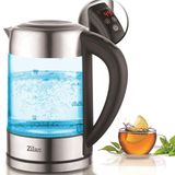 Cam su ısıtıcısı 1,7 litre | %100 BPA içermez | 2200 Watt | Renk değişimli LED aydınlatma | Paslanmaz çelik | Çaydanlık | Sıcak tutma fonksiyonu | Sıcaklık ayarı (60°C-100°C)