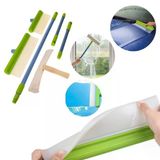 Cam Temizlik Kiti, Silikon Su Çekme Aparatı, Mikrofiber Bezli Başlık, Uzatma Sapı Vitrin