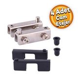 Cam Tutucu Etejer U Tipi Cam Raf Ahşap Menteşesi Nikel ( 4 Adet)