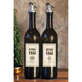 Cam Yağ Şişesi Seti 2'li, 750 ml Zeytinyağı & Ayçiçek Yağı Dispenseri, Su Geçirmez Etiketli, Sızdırmaz Otomatik Dökme Başlıklı, Şık & Dayanıklı Yağlık Yağdanlık Set - Option-1