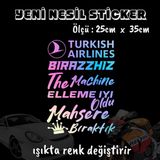 Cam Yazilari Sticker - Hologram Etkili Etiket Yapistirma
