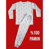 Çamaşır Bahçesi Uzun Kollu Desenli Çocuk Pijama Takım #baskılıçocukpijamatakım #çamaşırbahçesi #uzunkollupijamatakım - Kırmızı - Beyaz - 7 - 8 Yaş