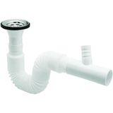 Çamaşır Çıkışlı Sifon, Lavabo Gider Sifonu, Çamaşır ve Bulaşık Makinesi Bağlantılı Lavabo Sifonu, Koku Önleyici, Sızdırmaz Tasarım, Kolay Montaj, Ev, Banyo ve Mutfak Kullanımı