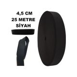 Çamaşır Don Etek Bel Paça Bebe Lastiği Yassı Yumuşak Bel Lastik 25 Metre Siyah-4.5 Cm