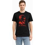 Çamaşır Kenti Erkek Atatürk Baskılı Tişört Kısa Kollu Bisiklet Yaka Tshirt - Siyah